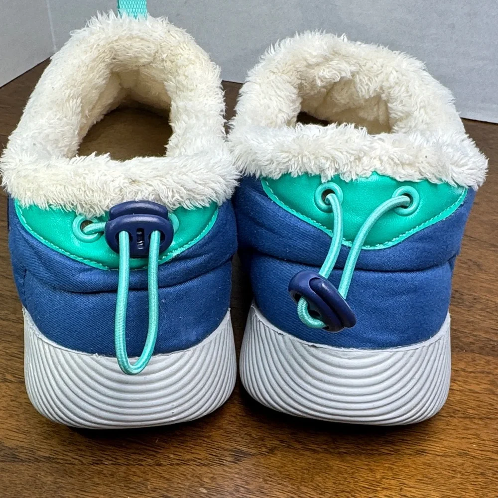 Lands End Sheep Kids Sherpa Lined Ultra Lightweight Puffer Slippers, est sz 4